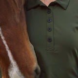 Solid Citizen Equestrian 'Kelly' | Technical Sport Pique | Recycled Nylon | Long Sleeve Polo | Olive - Equiluxe Tack
