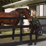 Solid Citizen Equestrian 'Kelly' | Technical Sport Pique | Recycled Nylon | Long Sleeve Polo | Olive - Equiluxe Tack