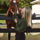 Solid Citizen Equestrian 'Kelly' | Technical Sport Pique | Recycled Nylon | Long Sleeve Polo | Olive - Equiluxe Tack