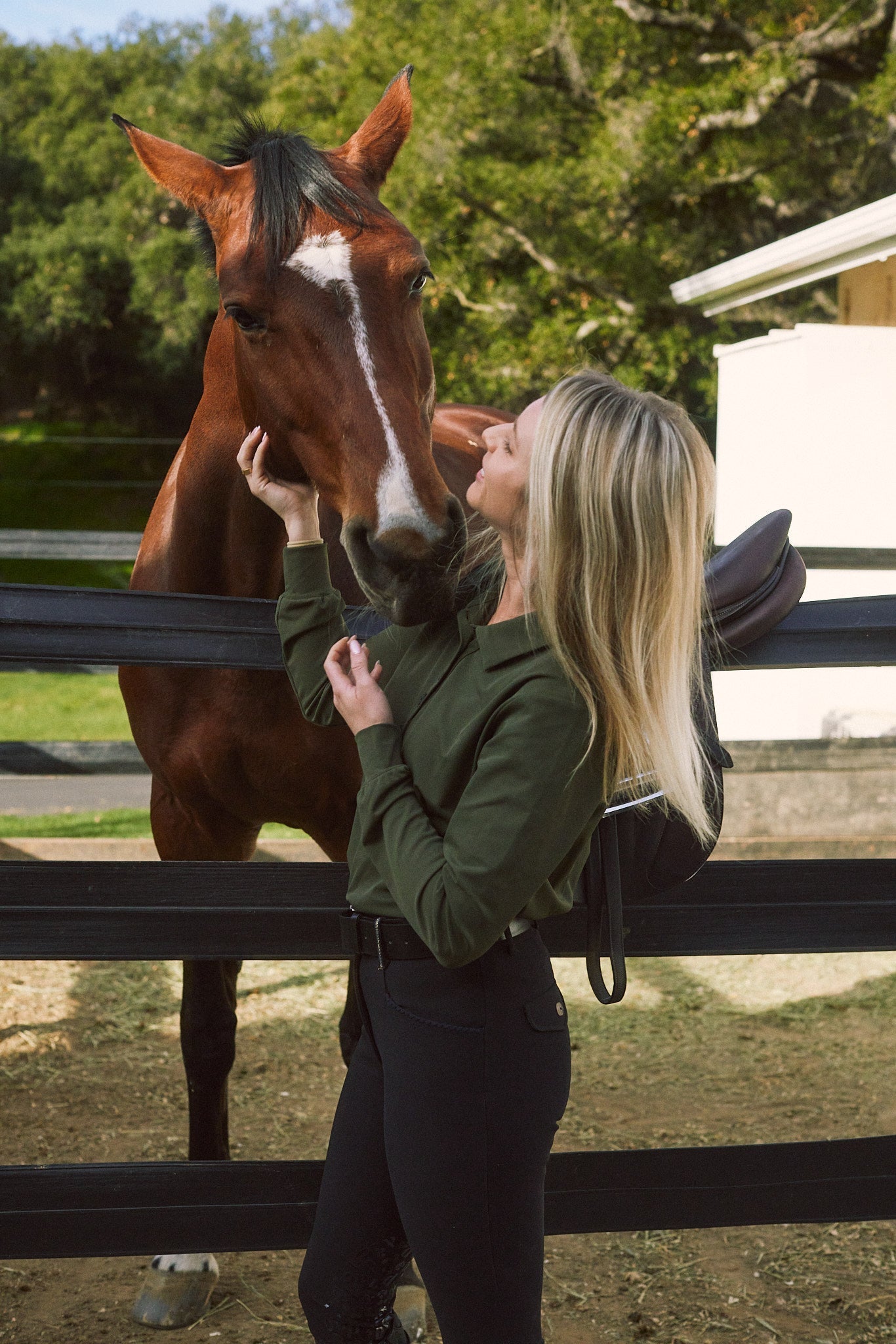 Solid Citizen Equestrian 'Kelly' | Technical Sport Pique | Recycled Nylon | Long Sleeve Polo | Olive - Equiluxe Tack