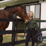 Solid Citizen Equestrian 'Kelly' | Technical Sport Pique | Recycled Nylon | Long Sleeve Polo | Olive - Equiluxe Tack