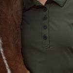 Solid Citizen Equestrian 'Kelly' | Technical Sport Pique | Recycled Nylon | Long Sleeve Polo | Olive - Equiluxe Tack