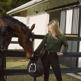 Solid Citizen Equestrian 'Kelly' | Technical Sport Pique | Recycled Nylon | Long Sleeve Polo | Olive - Equiluxe Tack
