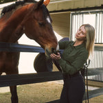 Solid Citizen Equestrian 'Kelly' | Technical Sport Pique | Recycled Nylon | Long Sleeve Polo | Olive - Equiluxe Tack