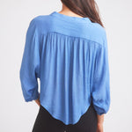 Solid Citizen Equestrian 'Lee' | Mandarin Collar Button Blouse | French Blue - Equiluxe Tack