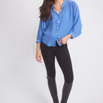 Solid Citizen Equestrian 'Lee' | Mandarin Collar Button Blouse | French Blue - Equiluxe Tack
