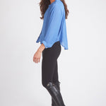 Solid Citizen Equestrian 'Lee' | Mandarin Collar Button Blouse | French Blue - Equiluxe Tack