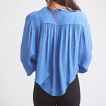Solid Citizen Equestrian 'Lee' | Mandarin Collar Button Blouse | French Blue - Equiluxe Tack