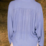 Solid Citizen Equestrian 'Lee' | Mandarin Collar Button Blouse | French Blue - Equiluxe Tack