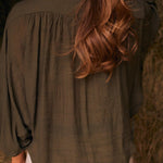 Solid Citizen Equestrian 'Lee' | Mandarin Collar Button Blouse | Moss Green - Equiluxe Tack
