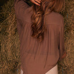 Solid Citizen Equestrian 'Lee' | Mandarin Collar Button Blouse | Toasted Almond - Equiluxe Tack