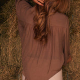 Solid Citizen Equestrian 'Lee' | Mandarin Collar Button Blouse | Toasted Almond - Equiluxe Tack