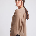 Solid Citizen Equestrian 'Lee' | Mandarin Collar Button Blouse | Toasted Almond - Equiluxe Tack