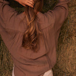 Solid Citizen Equestrian 'Lee' | Mandarin Collar Button Blouse | Toasted Almond - Equiluxe Tack