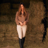 Solid Citizen Equestrian 'Lee' | Mandarin Collar Button Blouse | Toasted Almond - Equiluxe Tack