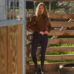 Solid Citizen Equestrian 'Mel Mock Neck' | Feather Air | Long Sleeve Schooling Top | Chocolate - Equiluxe Tack
