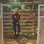 Solid Citizen Equestrian 'Mel Mock Neck' | Feather Air | Long Sleeve Schooling Top | Chocolate - Equiluxe Tack
