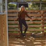 Solid Citizen Equestrian 'Mel Mock Neck' | Feather Air | Long Sleeve Schooling Top | Chocolate - Equiluxe Tack