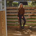 Solid Citizen Equestrian 'Mel Mock Neck' | Feather Air | Long Sleeve Schooling Top | Chocolate - Equiluxe Tack