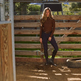 Solid Citizen Equestrian 'Mel Mock Neck' | Feather Air | Long Sleeve Schooling Top | Chocolate - Equiluxe Tack