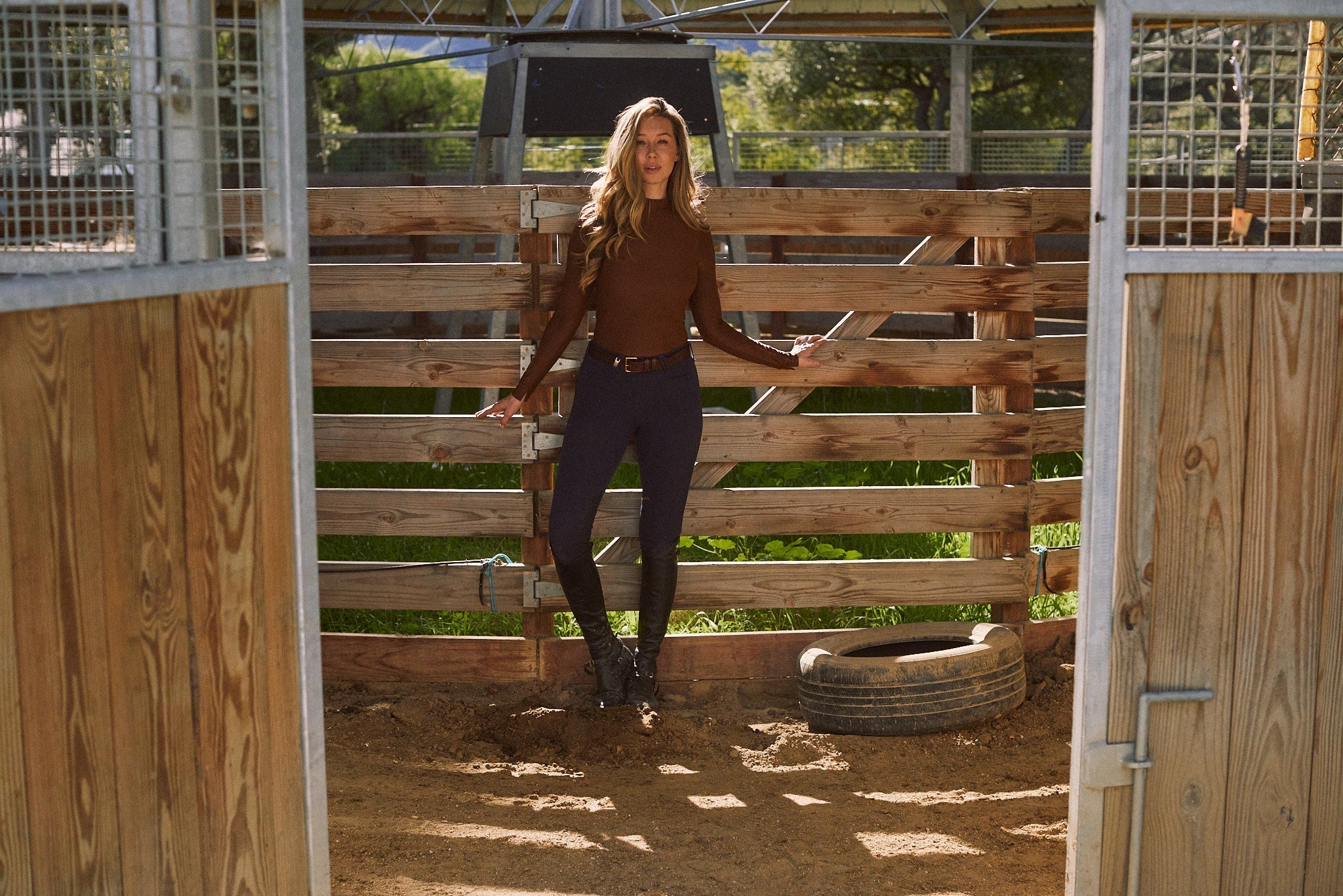 Solid Citizen Equestrian 'Mel Mock Neck' | Feather Air | Long Sleeve Schooling Top | Chocolate - Equiluxe Tack