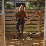 Solid Citizen Equestrian 'Mel Mock Neck' | Feather Air | Long Sleeve Schooling Top | Chocolate - Equiluxe Tack