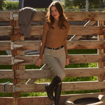 Solid Citizen Equestrian 'Mel Mock Neck' | Feather Air | Long Sleeve Schooling Top | Mocha - Equiluxe Tack