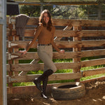 Solid Citizen Equestrian 'Mel Mock Neck' | Feather Air | Long Sleeve Schooling Top | Mocha - Equiluxe Tack