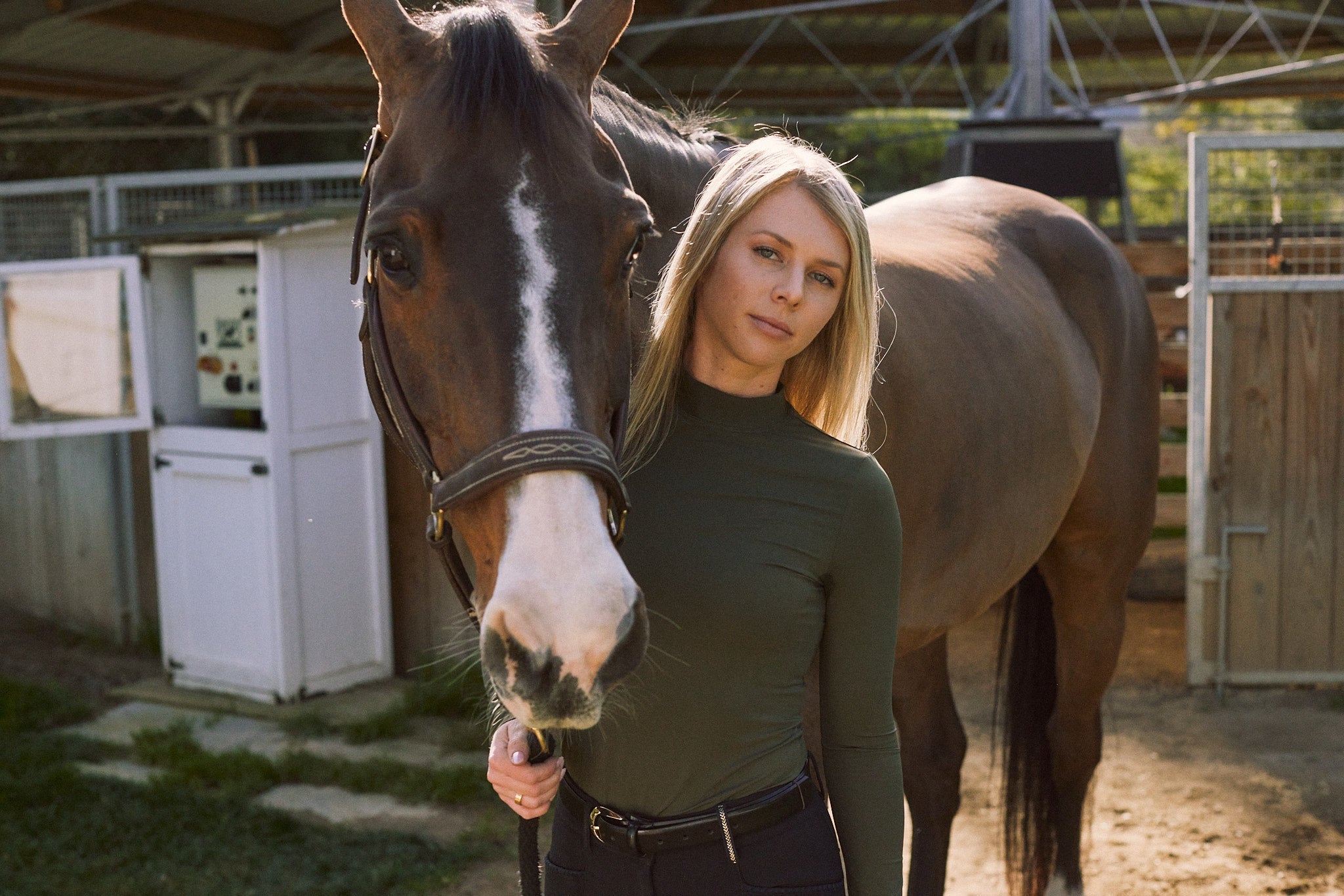 Solid Citizen Equestrian 'Mel Mock Neck' | Feather Air | Long Sleeve Schooling Top | Olive - Equiluxe Tack