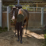 Solid Citizen Equestrian 'Mel Mock Neck' | Feather Air | Long Sleeve Schooling Top | Olive - Equiluxe Tack