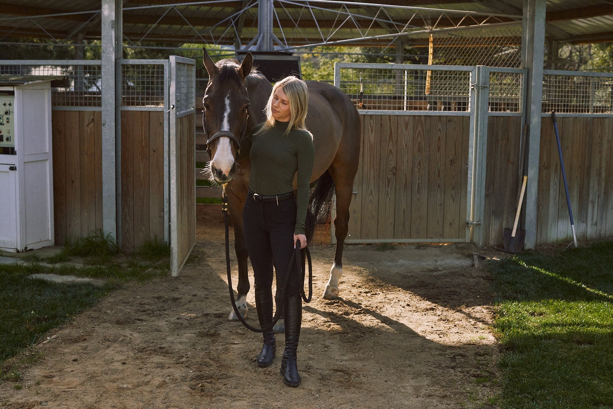 Solid Citizen Equestrian 'Mel Mock Neck' | Feather Air | Long Sleeve Schooling Top | Olive - Equiluxe Tack