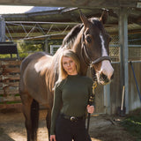 Solid Citizen Equestrian 'Mel Mock Neck' | Feather Air | Long Sleeve Schooling Top | Olive - Equiluxe Tack
