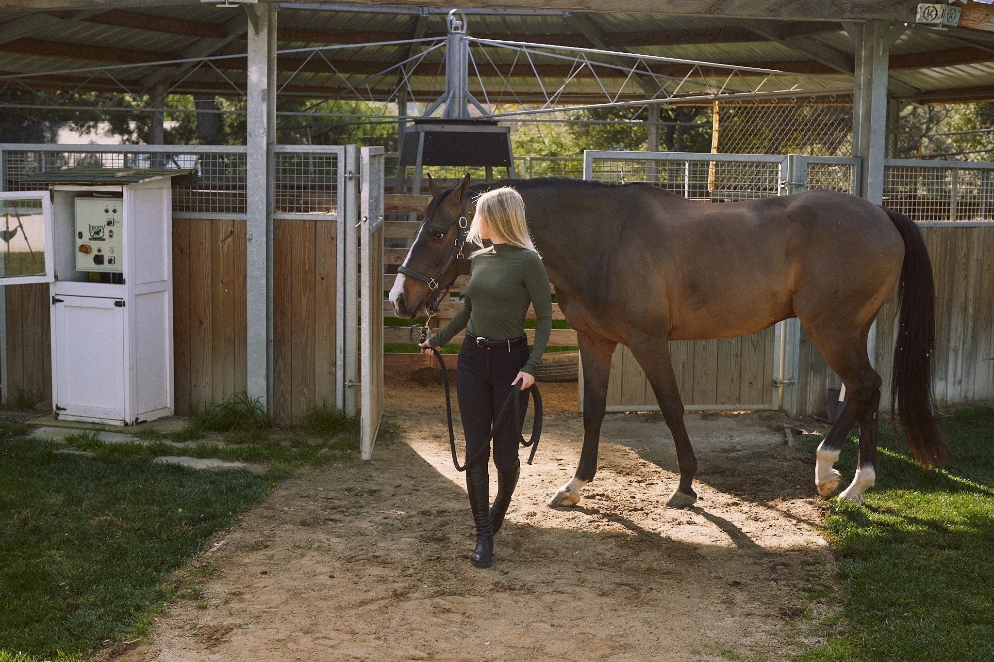 Solid Citizen Equestrian 'Mel Mock Neck' | Feather Air | Long Sleeve Schooling Top | Olive - Equiluxe Tack