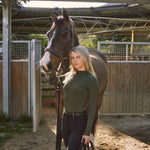 Solid Citizen Equestrian 'Mel Mock Neck' | Feather Air | Long Sleeve Schooling Top | Olive - Equiluxe Tack