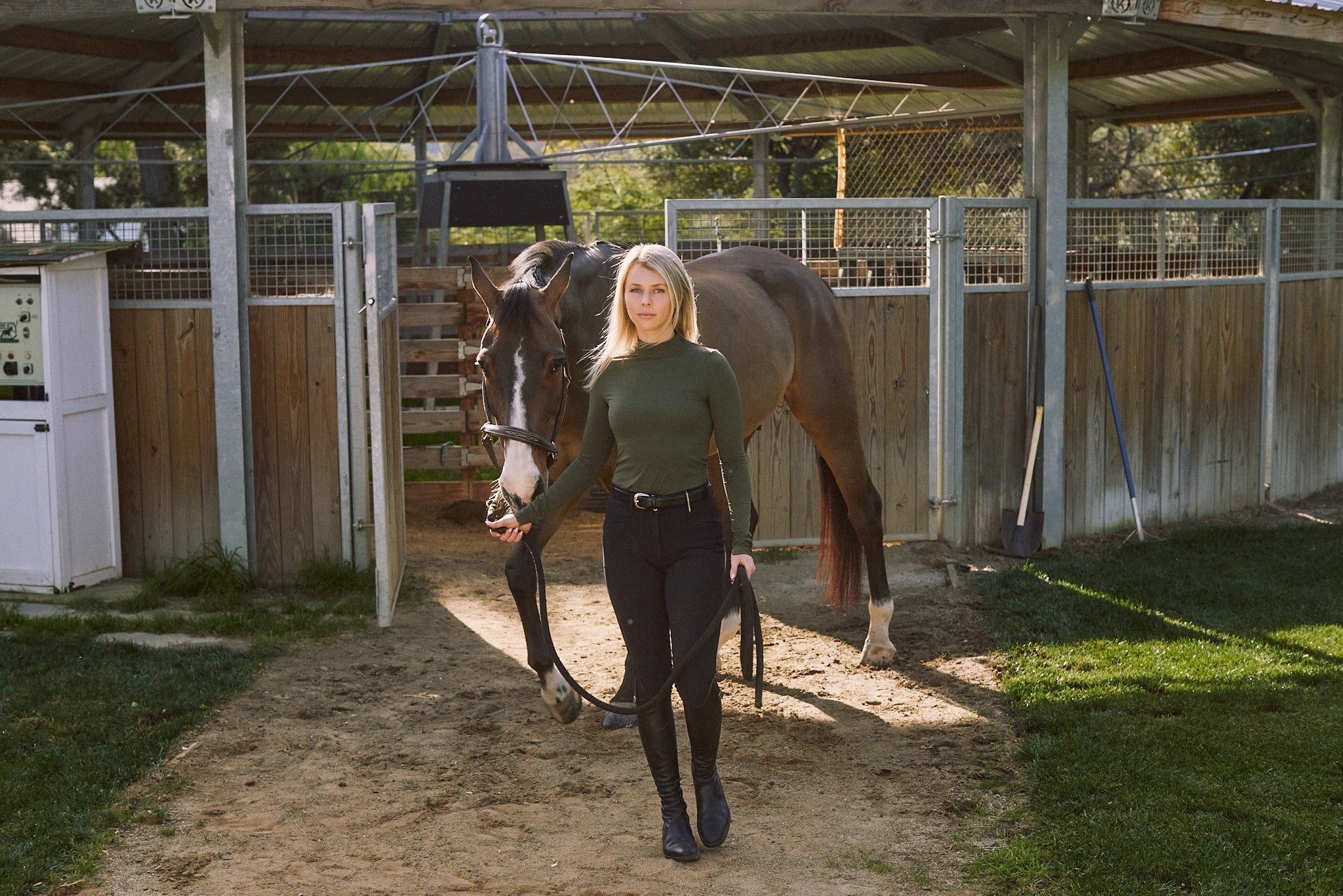 Solid Citizen Equestrian 'Mel Mock Neck' | Feather Air | Long Sleeve Schooling Top | Olive - Equiluxe Tack