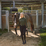 Solid Citizen Equestrian 'Mel Mock Neck' | Feather Air | Long Sleeve Schooling Top | Olive - Equiluxe Tack