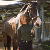 Solid Citizen Equestrian 'Mel Mock Neck' | Feather Air | Long Sleeve Schooling Top | Olive - Equiluxe Tack