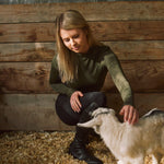 Solid Citizen Equestrian 'Mel Mock Neck' | Feather Air | Long Sleeve Schooling Top | Olive - Equiluxe Tack