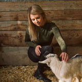 Solid Citizen Equestrian 'Mel Mock Neck' | Feather Air | Long Sleeve Schooling Top | Olive - Equiluxe Tack