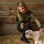 Solid Citizen Equestrian 'Mel Mock Neck' | Feather Air | Long Sleeve Schooling Top | Olive - Equiluxe Tack