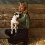 Solid Citizen Equestrian 'Mel Mock Neck' | Feather Air | Long Sleeve Schooling Top | Olive - Equiluxe Tack