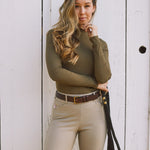 Solid Citizen Equestrian 'Mel Mock Neck' | Italian Rib | Long Sleeve Schooling Top | Force - Equiluxe Tack