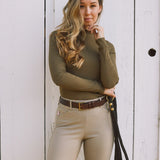 Solid Citizen Equestrian 'Mel Mock Neck' | Italian Rib | Long Sleeve Schooling Top | Force - Equiluxe Tack