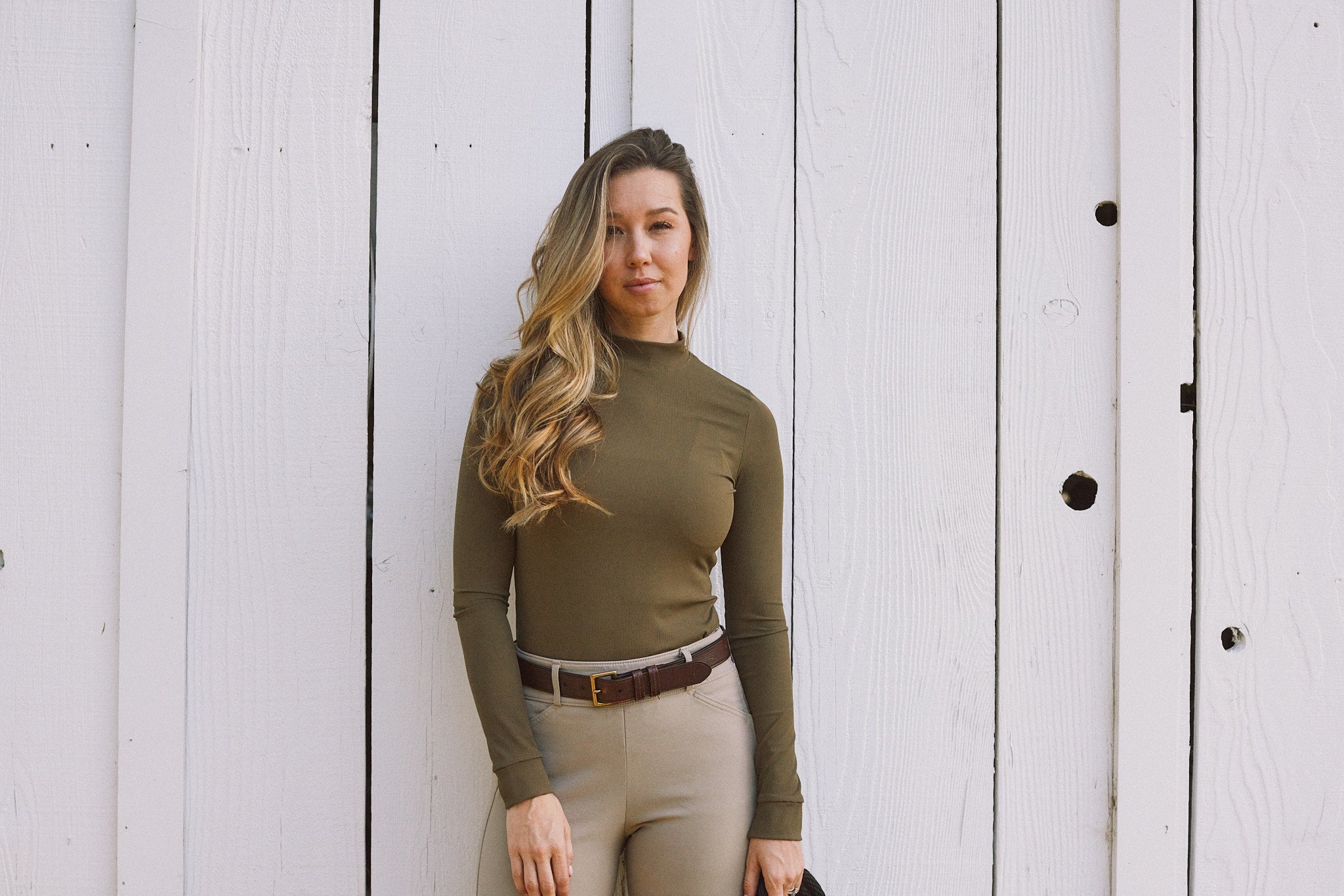 Solid Citizen Equestrian 'Mel Mock Neck' | Italian Rib | Long Sleeve Schooling Top | Force - Equiluxe Tack