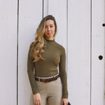 Solid Citizen Equestrian 'Mel Mock Neck' | Italian Rib | Long Sleeve Schooling Top | Force - Equiluxe Tack