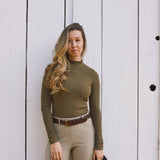 Solid Citizen Equestrian 'Mel Mock Neck' | Italian Rib | Long Sleeve Schooling Top | Force - Equiluxe Tack