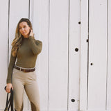 Solid Citizen Equestrian 'Mel Mock Neck' | Italian Rib | Long Sleeve Schooling Top | Force - Equiluxe Tack