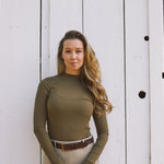 Solid Citizen Equestrian 'Mel Mock Neck' | Italian Rib | Long Sleeve Schooling Top | Force - Equiluxe Tack