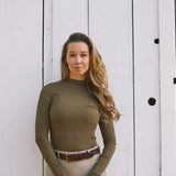 Solid Citizen Equestrian 'Mel Mock Neck' | Italian Rib | Long Sleeve Schooling Top | Force - Equiluxe Tack