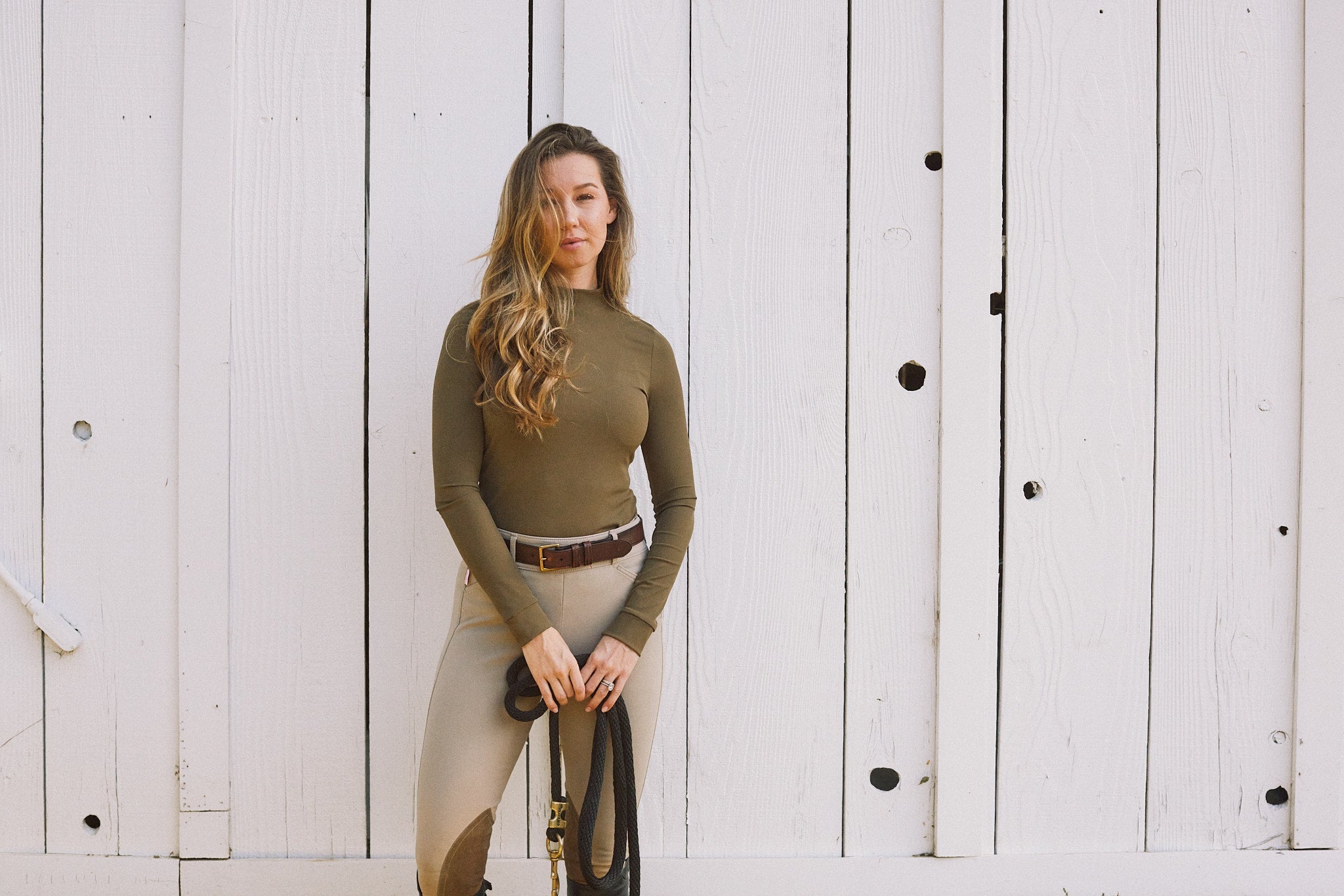 Solid Citizen Equestrian 'Mel Mock Neck' | Italian Rib | Long Sleeve Schooling Top | Force - Equiluxe Tack